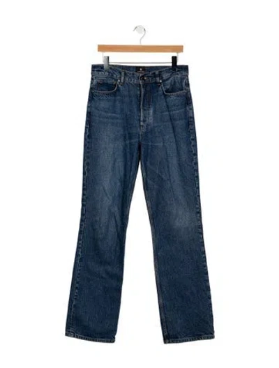 Pre-owned Anine Bing High-rise Straight Leg Jeans In Blue