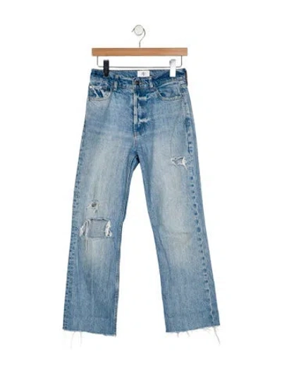 Pre-owned Anine Bing High-rise Straight Leg Jeans In Blue
