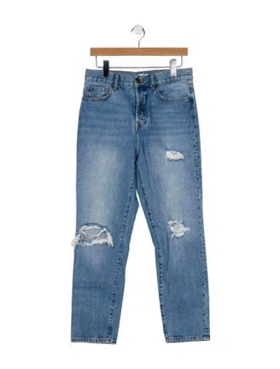 Pre-owned Anine Bing High-rise Straight Leg Jeans In Blue