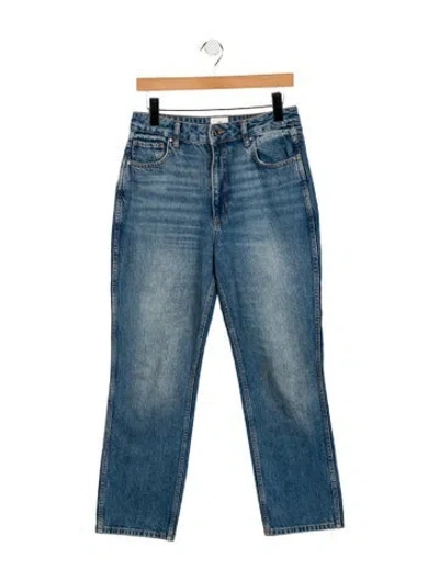 Pre-owned Anine Bing High-rise Straight Leg Jeans In Blue