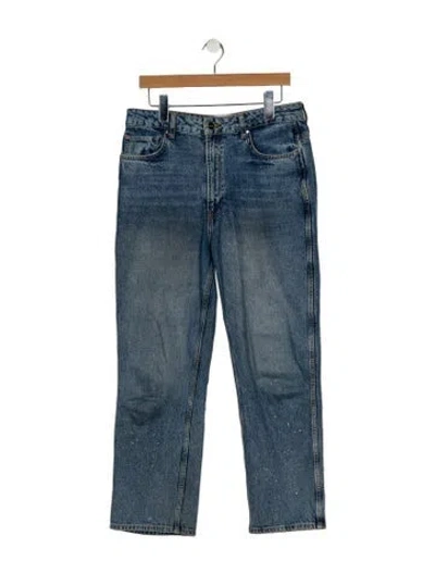 Pre-owned Anine Bing High-rise Straight Leg Jeans In Blue