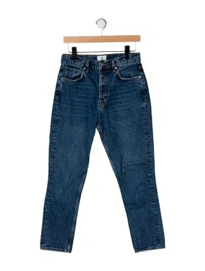 Pre-owned Anine Bing High-rise Straight Leg Jeans In Blue