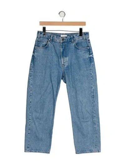 Pre-owned Anine Bing High-rise Straight Leg Jeans In Blue