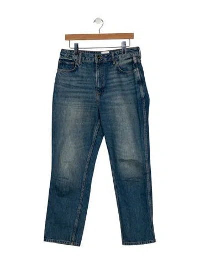 Pre-owned Anine Bing High-rise Straight Leg Jeans In Blue