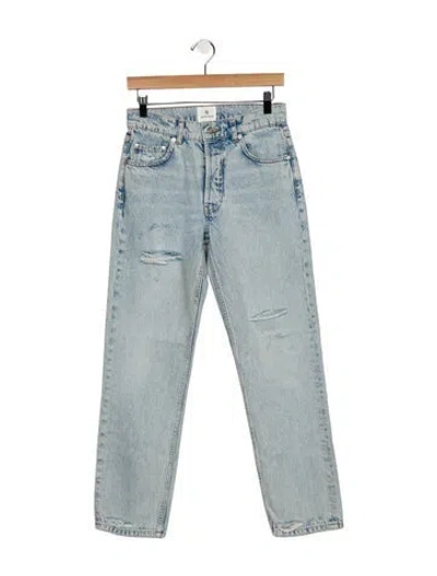 Pre-owned Anine Bing High-rise Straight Leg Jeans In Blue