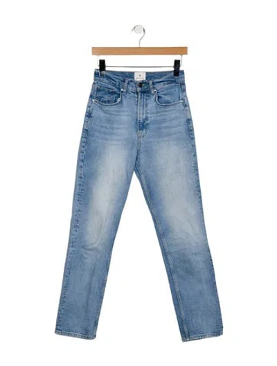Pre-owned Anine Bing High-rise Straight Leg Jeans In Blue
