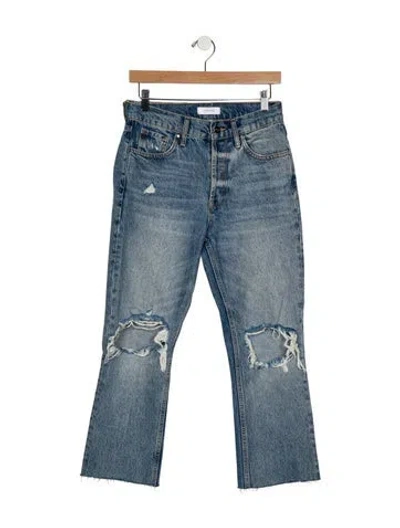 Pre-owned Anine Bing High-rise Straight Leg Jeans In Blue