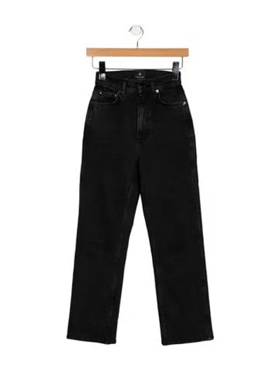 Pre-owned Anine Bing High-rise Straight Leg Jeans In Blue