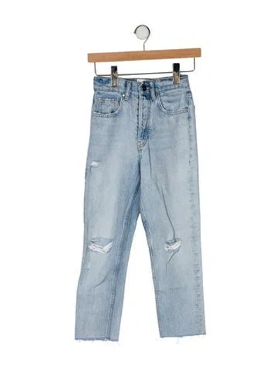 Pre-owned Anine Bing High-rise Straight Leg Jeans In Blue
