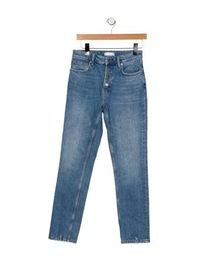 Pre-owned Anine Bing High-rise Straight Leg Jeans In Blue