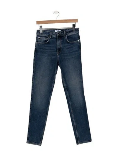 Pre-owned Anine Bing High-rise Straight Leg Jeans In Blue