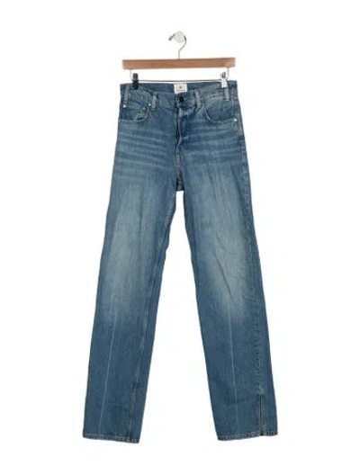 Pre-owned Anine Bing High-rise Straight Leg Jeans In Blue