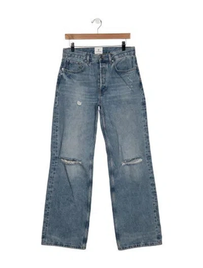 Pre-owned Anine Bing High-rise Straight Leg Jeans In Blue