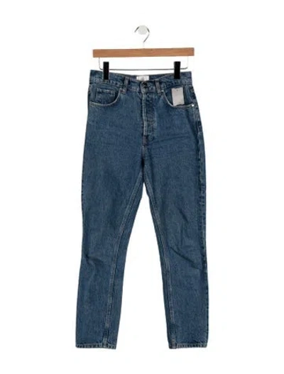 Pre-owned Anine Bing High-rise Straight Leg Jeans In Blue