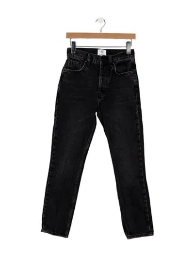 Pre-owned Anine Bing High-rise Straight Leg Jeans In Blue