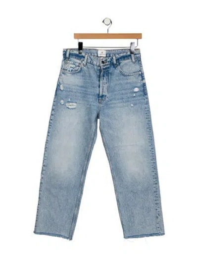 Pre-owned Anine Bing High-rise Straight Leg Jeans In Blue