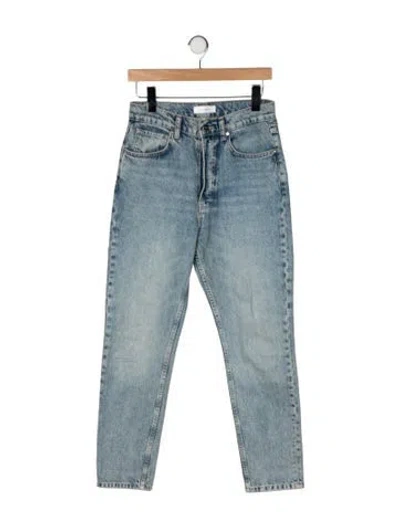 Pre-owned Anine Bing High-rise Straight Leg Jeans In Blue