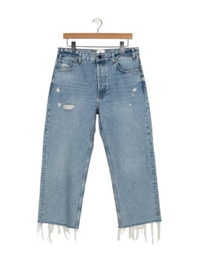 Pre-owned Anine Bing High-rise Straight Leg Jeans In Blue
