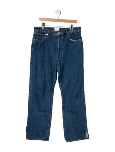 Pre-owned Anine Bing High-rise Straight Leg Jeans In Blue