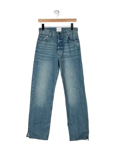 Pre-owned Anine Bing High-rise Straight Leg Jeans In Blue