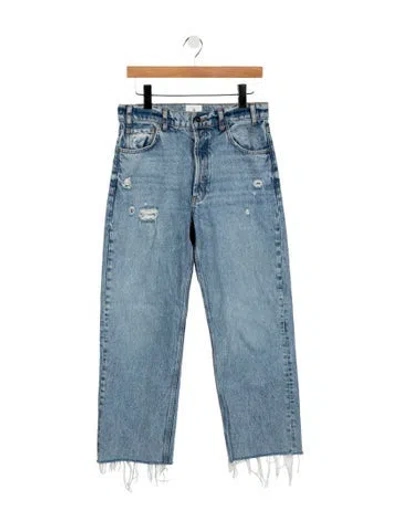Pre-owned Anine Bing High-rise Straight Leg Jeans In Blue
