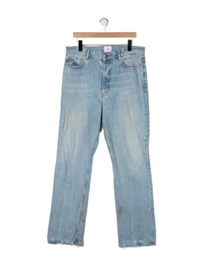 Pre-owned Anine Bing High-rise Straight Leg Jeans In Blue