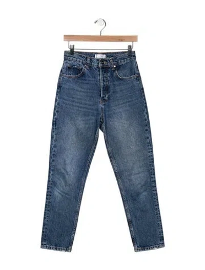 Pre-owned Anine Bing High-rise Straight Leg Jeans In Blue