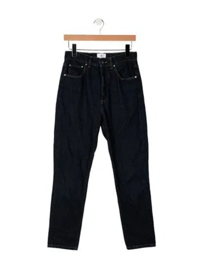 Pre-owned Anine Bing High-rise Straight Leg Jeans In Blue