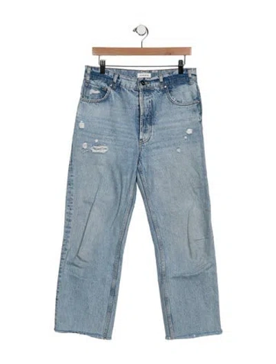 Pre-owned Anine Bing High-rise Straight Leg Jeans In Blue