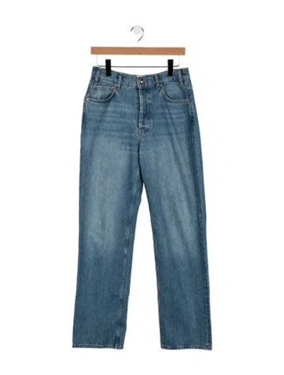 Pre-owned Anine Bing High-rise Straight Leg Jeans In Blue