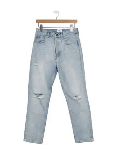Pre-owned Anine Bing High-rise Straight Leg Jeans In Blue