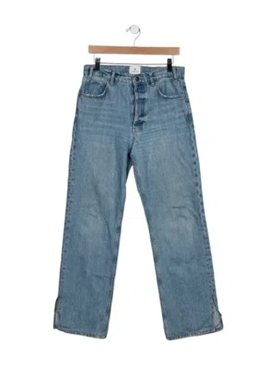 Pre-owned Anine Bing High-rise Straight Leg Jeans In Blue