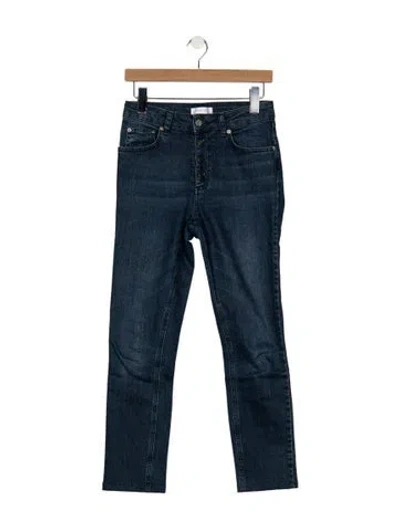 Pre-owned Anine Bing High-rise Straight Leg Jeans In Blue