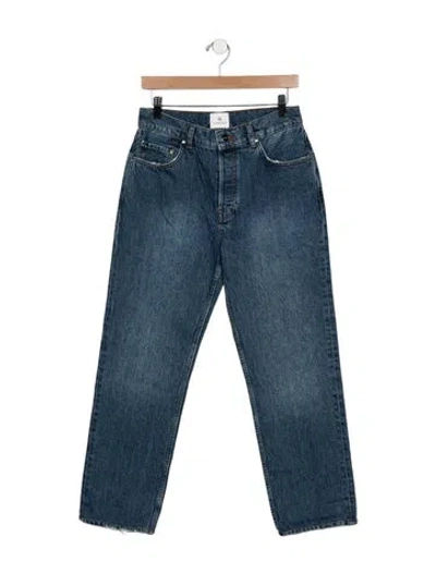Pre-owned Anine Bing High-rise Straight Leg Jeans In Blue