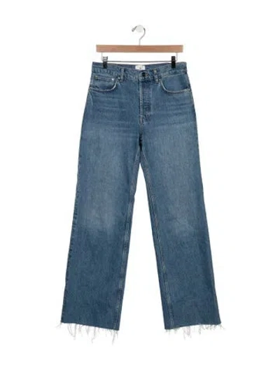 Pre-owned Anine Bing High-rise Straight Leg Jeans In Blue