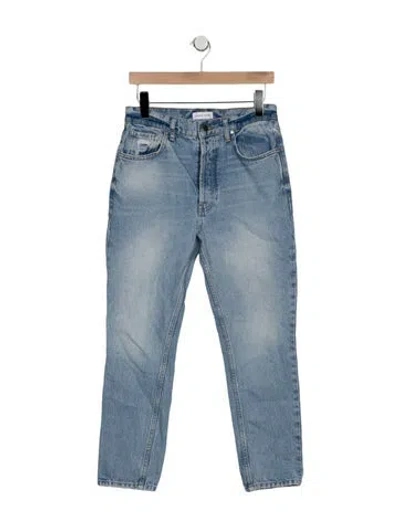 Pre-owned Anine Bing High-rise Straight Leg Jeans In Blue