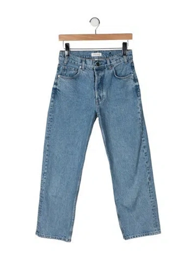 Pre-owned Anine Bing High-rise Straight Leg Jeans In Blue