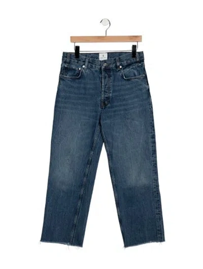 Pre-owned Anine Bing High-rise Straight Leg Jeans In Blue