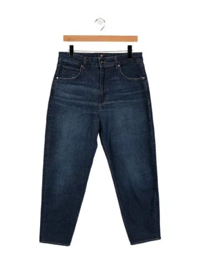 Pre-owned Anine Bing High-rise Straight Leg Jeans In Blue