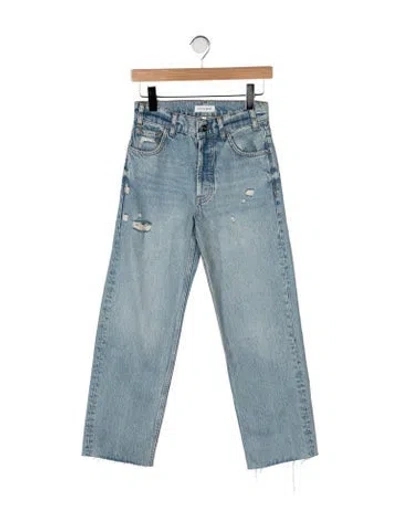 Pre-owned Anine Bing High-rise Straight Leg Jeans In Blue