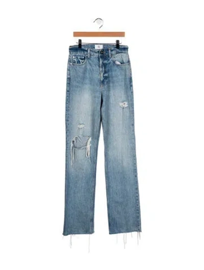 Pre-owned Anine Bing High-rise Straight Leg Jeans In Blue