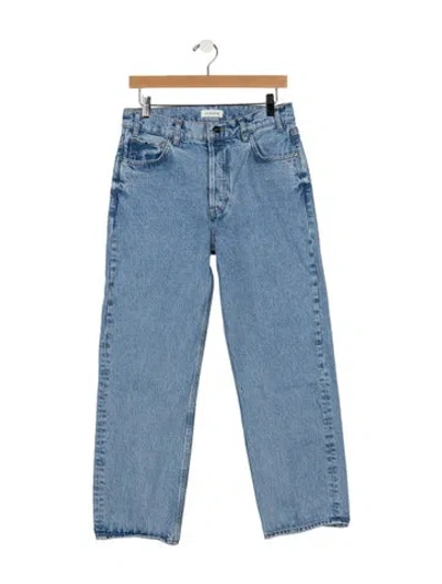Pre-owned Anine Bing High-rise Straight Leg Jeans In Blue