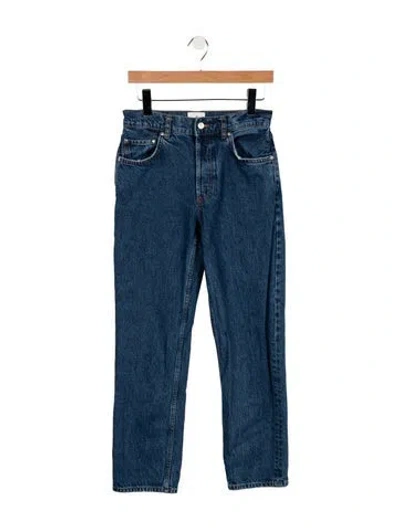 Pre-owned Anine Bing High-rise Straight Leg Jeans In Blue