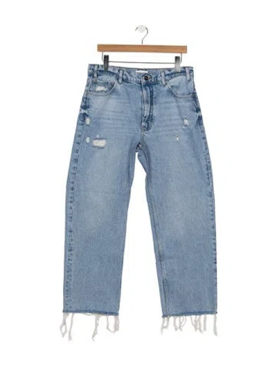 Pre-owned Anine Bing High-rise Straight Leg Jeans In Blue