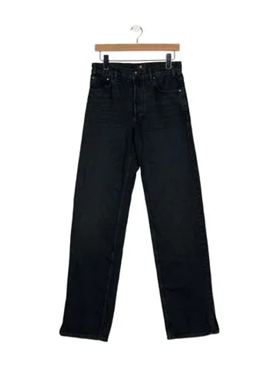 Pre-owned Anine Bing High-rise Straight Leg Jeans In Blue
