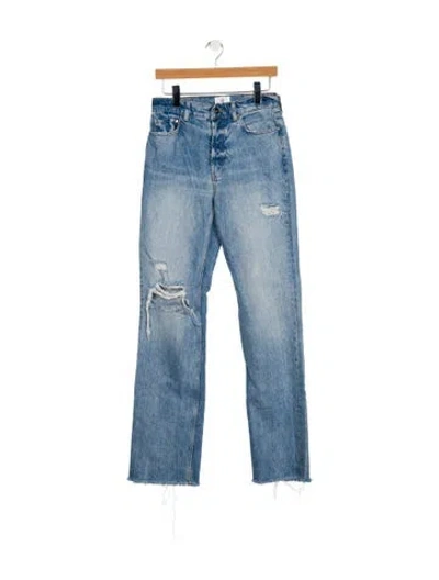 Pre-owned Anine Bing High-rise Straight Leg Jeans In Blue
