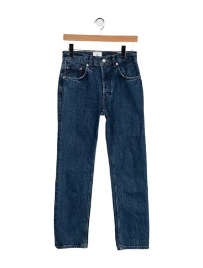 Pre-owned Anine Bing High-rise Straight Leg Jeans In Blue