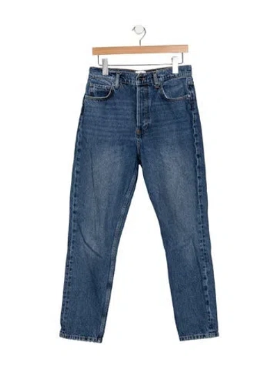Pre-owned Anine Bing High-rise Straight Leg Jeans In Blue