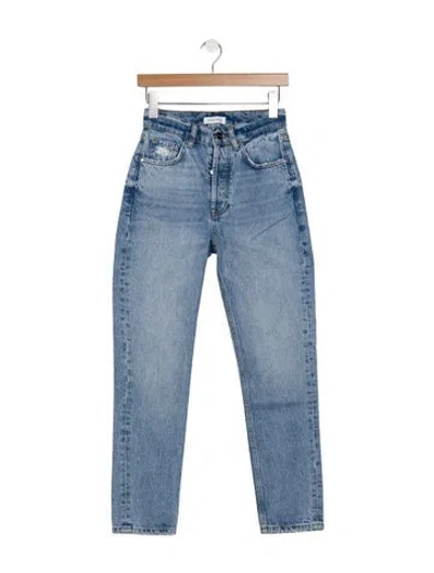 Pre-owned Anine Bing High-rise Straight Leg Jeans In Blue
