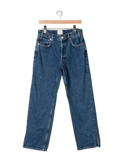 Pre-owned Anine Bing High-rise Straight Leg Jeans In Blue